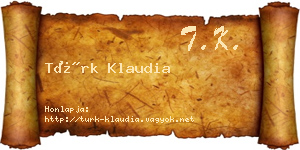 Türk Klaudia névjegykártya