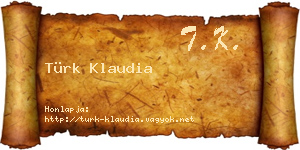 Türk Klaudia névjegykártya