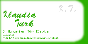 klaudia turk business card